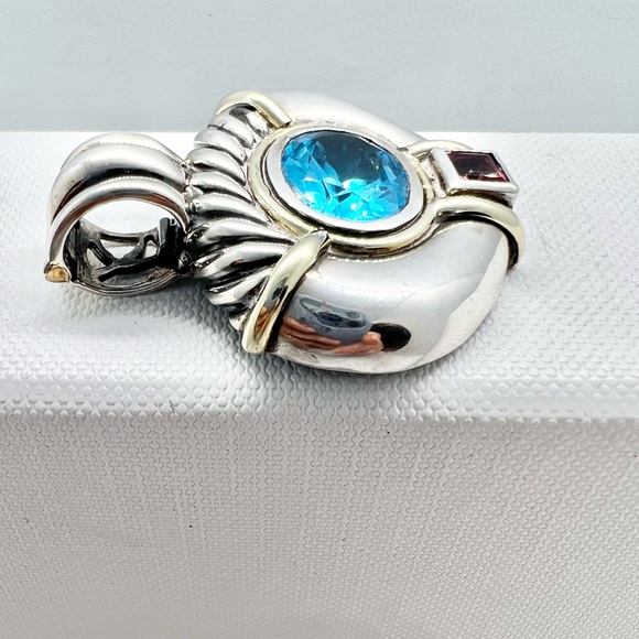 David Yurman Topaz and Tourmaline Enhancer Pendant - Picture 11 of 15